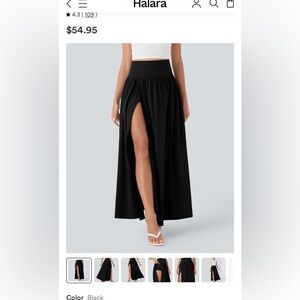 HALARA Breezeful Black Maxi Skirt with Side Slit